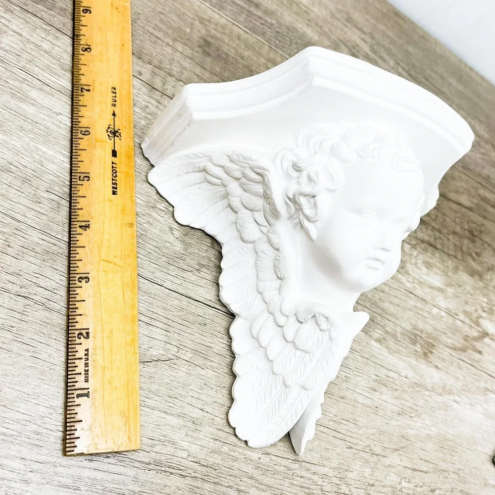 Vintage Cherub Shelf Set: Mid-Century Modern Angel Decor